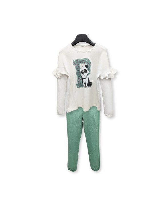 Pyjama Panda (top + pantalon) pour Fille
