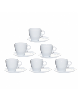 Lot De 6 Tasses & Sous Tasses Incassables - Pm Opaque Blanc