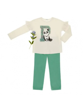 Pyjama Panda (top + pantalon) pour Fille