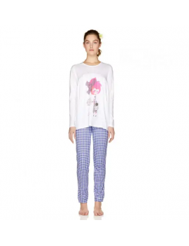 Pyjama (top + pantalon) pour Femme - 100% Coton