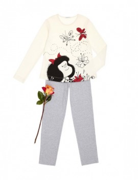 Pyjama Mafalda (top + pantalon) pour Fille  - 100% Coton